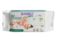 Drėgnosios kūdikių servetėlės BAMBO NATURE, 50 vnt.