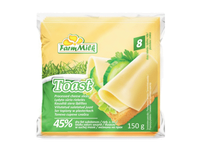Lydytas sūris riekelėmis TOAST, 45 % rieb. s. m., 150 g