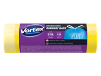 Šiukšlių maišai VORTEX DRAWSTR YELLOW, 35 l, 15 vnt., 1 vnt.