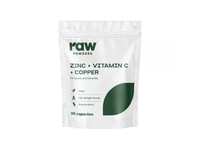 RAW POWDERS maisto papildas CINKAS + VITAMINAS C + VARIS, 90 kaps.
