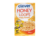 Sausi pusryčiai CLEVER Honey Loops, 250 g