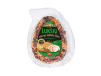 LUKŠIŲ rūkytas varškės sūris su kmynais, 22 % rieb. s. m., 230 g