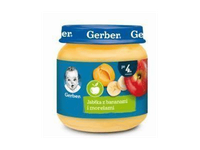Obuolių, abrikosų ir bananų tyrelė GERBER (nuo 6 mėn.), 125 g