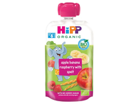 Obuolių, bananų, aviečių EKOtyrelė HIPP su grūdais,nuo 6mėn., 100 g