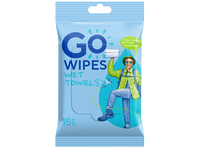 Drėgnos servetėlės GO WIPES, 1 sl, 15 vnt.