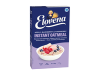 Avižinė košė ELOVENA su obuoliais, mėlynėmis, avietėmis, 210 g