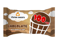 Valgomieji ledai „THREE BEARS“ „SHOKO-LADNE“, šokolado skonio,vafliniame puodelyje, 100g, 150 ml