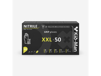 Vienkartinės pirštinės KID-MAN GRIP, juodos, nitrilinės, dydis XXL, nepudruotos, 50 vnt