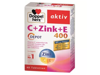 DOPPELHERZ maisto papildas AKTIV C + ZINC + SELEN + E DEPOT, 40 tab.