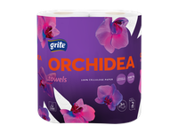 Popieriniai rankšluosčiai GRITE Orchidea, 3 sluoksnių, 2 vnt x 13,86m