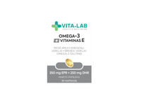 Omega-3 + Vitaminas E ELEVITA VITA-LAB, 30 tablečių
