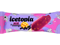 Acai uogų ir pasiflorų šerbetas ICETOPIA su mangų gabaliukais, 80ml