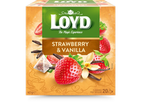 Vaisinės arbatos gėrimas LOYD, braškių ir vanilės skonio, 20 x 2g
