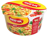 Greitai paruošiami makaronai REEVA, jautienos skonio, 75 g