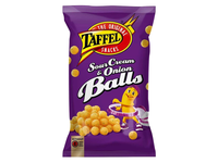 Traškučiai TAFFEL SOURCREAM & ONION BALLS, 165 g