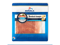 Šaltai rūkytas juodasis kumpis griežineliais BIOVELA (a.r.), 110g