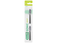 GUM SONIC DAILY 4110, dantų šepetėlio keičiamos galvutės, juoda, 2 vnt.