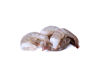 Šaldytos baltakojės blyškiosios krevetės, nevirtos, be galvų, su kiautais, 8/12, 20% glazūra,EP,1kg