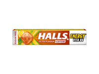 Becukriai juodosios arbatos skonio ledinukai HALLS, su citrina, vitaminu B6 ir kofeinu (0,1%), 32g