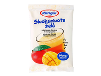 Mangų skonio sluoksniuota želė KLINGAI, 80 g