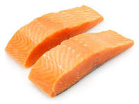 Šaldytos Atlantinių lašišų filė porcijos, su oda, ~150 g