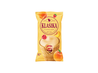 Klasika grietininiai persikų skonio ledai su aviečių įdaru vafliniame puodelyje, 120 ml