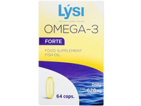 LYSI OMEGA-3 FORTE žuvų taukų minkštosios kapsulės N64