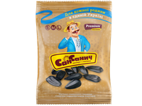 Saulėgrąžų sėklos SAN SANICH, skrudintos, juodos, negliaudytos, 170 g