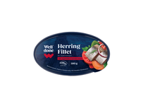 Marinuotų silkių filė WELL DONE su daržovėmis, 300 g