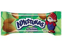 Glaistytas varškės sūrelis NYKŠTUKAS, su vanile ir kepintais migdolais, 25%, 45 g
