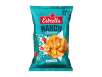 Bulvių traškučiai ESTRELLA RANCH, pom., svog., sūr.,česn.sk., 250 g