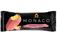 Valgomieji ledai MONACO Mango ruby , su glazūra, 75 g, 140 ml