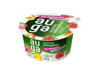 Ekol. jogurtas be laktozės su abrikosais ir braškėmis AUGA, 3,5 % rieb., 125 g