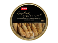 Rūkyti šprotai aliejuje RIMI 160G/112G