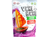 Vaisinės mangų ir pasiflorų juostelės su kokosu VERI BERI Exotic, 50 g