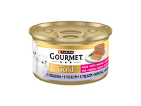 Visavertis šlapiasis ėdalas kačiukams „GOURMET GOLD “ su veršiena, 85 g skardinė