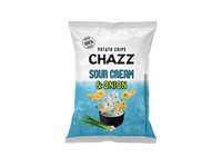 Bulvių traškučiai grietinės ir svogūnų skonio CHAZZ, 130 g.