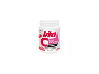 Braškių skonio vitaminai VITA C 500 mg + ZINC, 150 kramtomų tab.