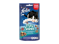 Kačių skanėstas FELIX PLAY TUBES su žuvimi ir kepenėlėmis, 50 g