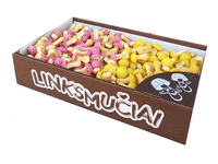 Sausainiai  LINKSMUČIAI, vaisių skonio asorti grybukai, 1 kg