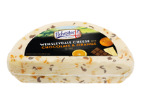Sūris WENSLEYDALE su šokaladu ir apelsino žievelėmis, 41% rieb.s.m, 1 kg