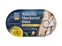 Skumbrių filė aliejuje WELL DONE, 170 g