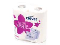 Tualetinis popierius 2 sluoksnių CLEVER, 4 vnt.