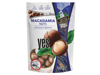 Makadamijų riešutai YES įpjauti, kepinti, sūdyti, 150g