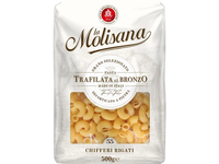 Visų grūdo dalių makaronai LA MOLISANA 55 CHIFFERI RIGATI (rageliai), 500g