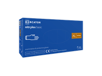 Vienkartinės pirštinės NITRYLEX Basic, nitrilinės, nepudruotos, mėlynos spalvos, XL, 100 vnt.