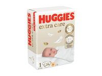 Sauskelnės HUGGIES EXTRA CARE 1 (2-5 kg), 26 vnt.