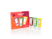 Q+A TRAVEL TRIO BODYCARE GIFT SET, kūno priežiūros priemonių rinkinys, 3x50ml
