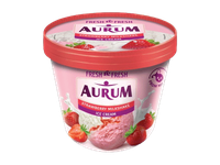 Ledai AURUM su braškių įdaru, braškių kokteilio skonio, 455 g