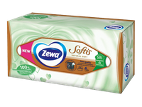 Vienkartinės nosinaitės ZEWA NATURAL SOFT, 4 sluoksnių, 80 vnt.